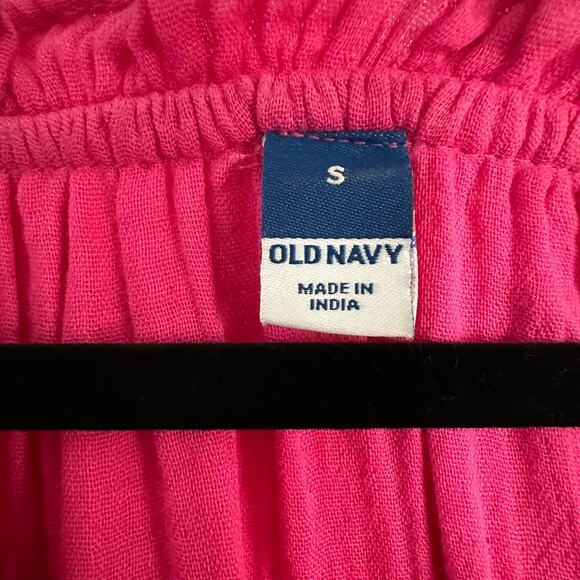 Old‎ Navy Women’s Pink Cotton Boho Dress Sz S Lightweight Split Neck - Picture 3 of 7